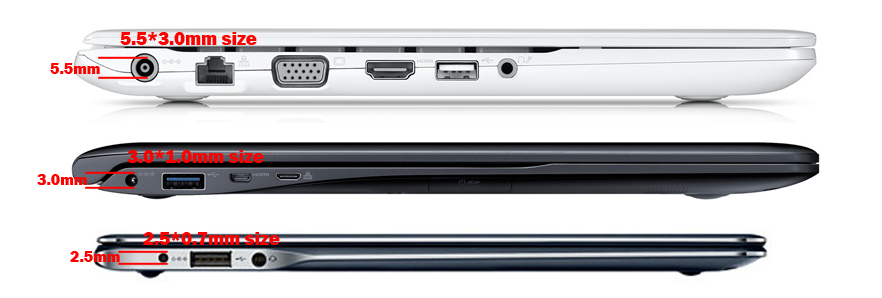 check the power connector size of your Samsung laptop charger