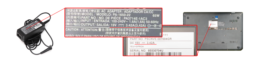 check the power specs of your Toshiba Portege Z10t charger